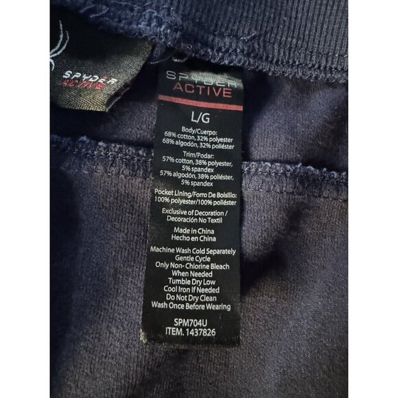 Spyder Men's Sz L Tech Fleece Blue Joggers with Double Bonded Zip Pockets NWOT - Picture 7 of 9